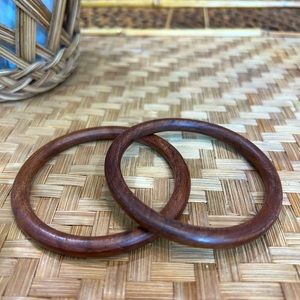 Vintage Wooden Bracelet Set
